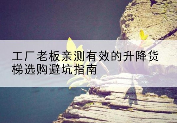 温宿升降货梯怎么选-工厂老板亲测有效的升降货梯选购避坑指南